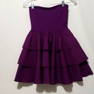 Susana Monaco Strapless Tiered Ruffled Mini Dress Size S